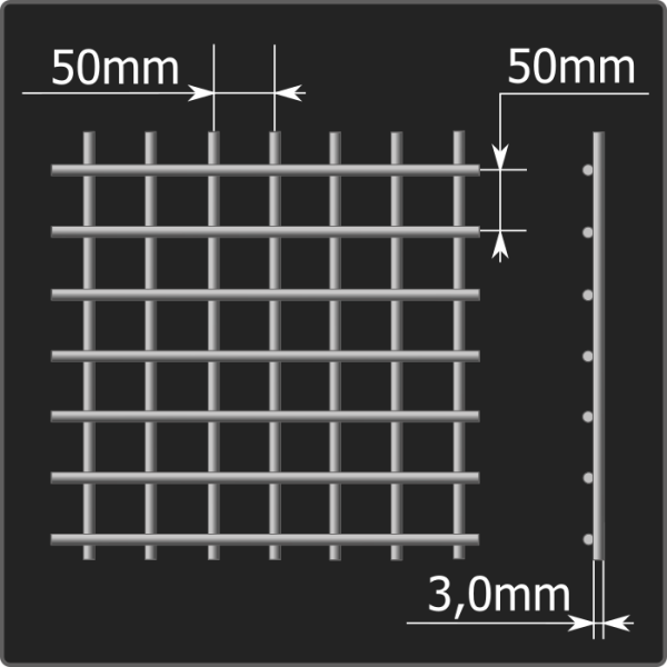 Сетка кладочная 50*50*3,0 (0,38*1,5) ТУ 25.93.13-001-03876796-2019