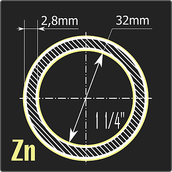 Труба ВГП оцинкованная 32*2,8 ст.3пс ГОСТ 3262-75 6м