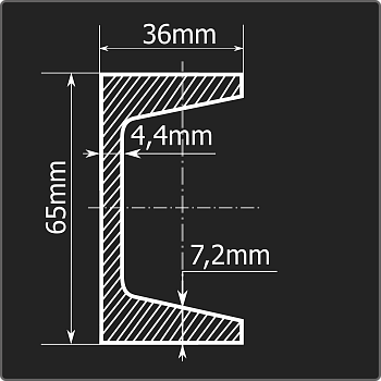 Швеллер 6,5У ст.3сп 12м ГОСТ 535-2005/ГОСТ 8240-97