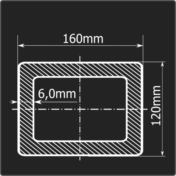 Труба проф. 160*120*6,0 ст.3сп 12м ГОСТ 30245-2003