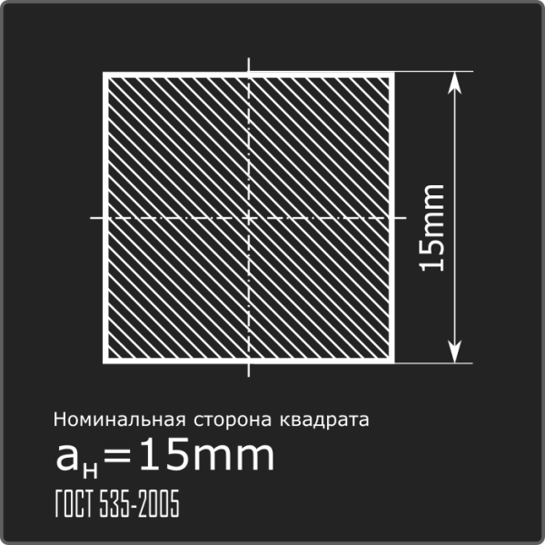 Квадрат 15,0 ст.3пс н/д ГОСТ 535-2005