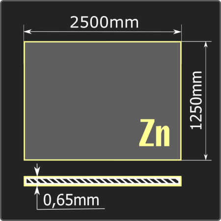 Лист оцинкованный 0,65*1250*2500 ст.08пс Кармет ГОСТ 14918-2020