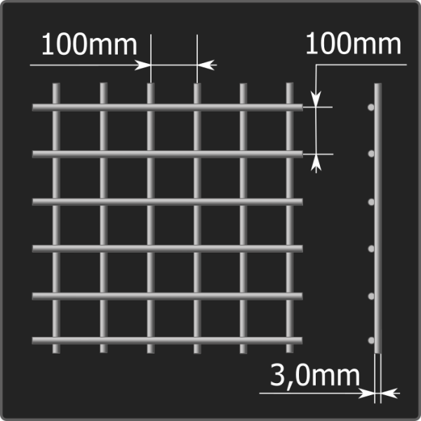 Сетка кладочная 100*100*3,0 (0,51*2,0) ТУ 25.93.13-001-03876796-2019