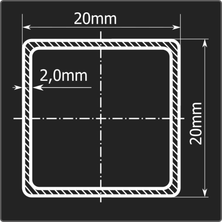 Труба проф. 20*20*2,0 ст.3сп Феррум 6м ГОСТ 13663-86