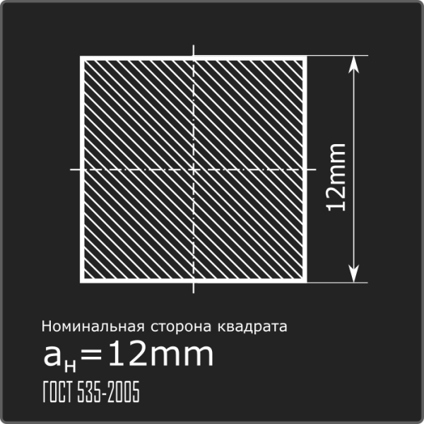 Квадрат 12,0 ст.3пс 6м ГОСТ 535-2005