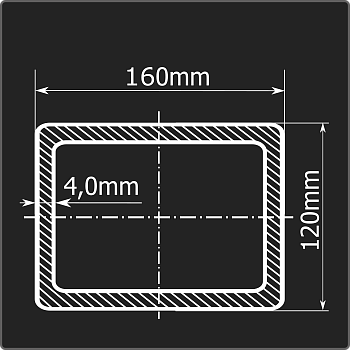 Труба проф. 160*120*4,0 ст.3сп Феррум 12м ГОСТ 13663-86