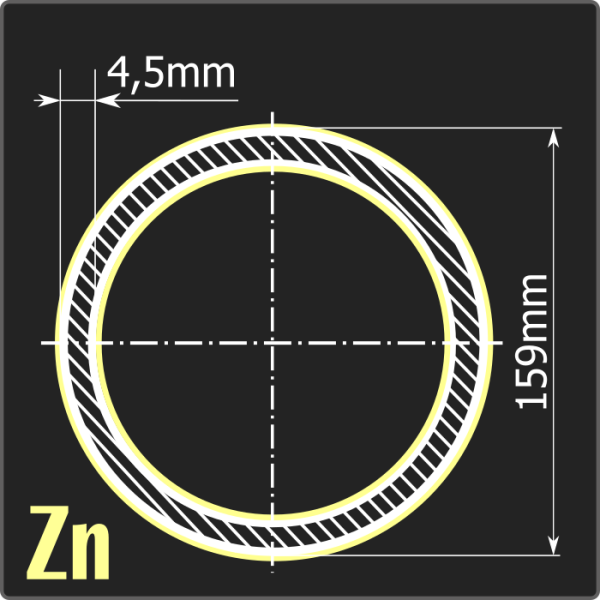Труба электросварная оцинкованная 159*4,5 ст.3пс ГОСТ 10705-80 12м