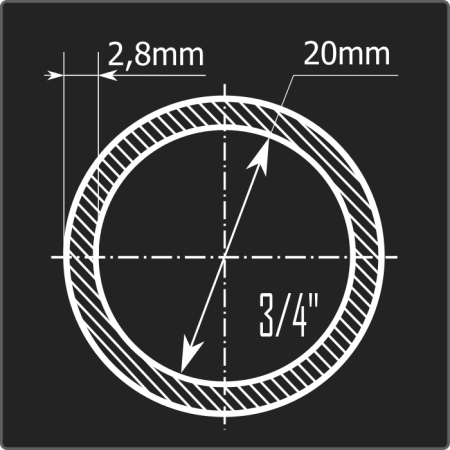 Труба ВГП 20*2,8 ст.3сп Феррум 6м ГОСТ 3262-75 Стык
