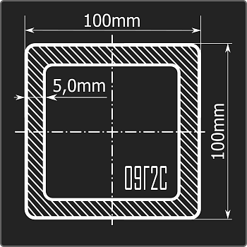 Труба проф. 100*100*5,0 09Г2С 12м ГОСТ 30245-2003