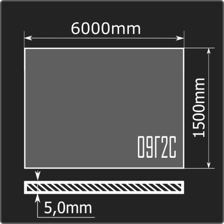 Лист горячекатаный 5,0*1500*6000 09Г2С Феррум ГОСТ 19281-2014