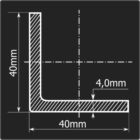 Угол холоднокатаный 40*40*4,0 ст.3пс Феррум 6м ГОСТ 19771-93