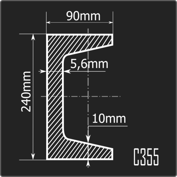 Швеллер 24У С355 12м ГОСТ 27772-2021/ГОСТ 8240-97