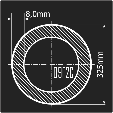 Труба электросварная 325*8,0 09Г2С 12м ГОСТ 10705-80