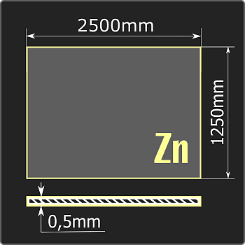 Лист оцинкованный 0,5*1250*2500 ст.08пс ММК ГОСТ 14918-2020