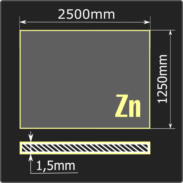 Лист оцинкованный 1,5*1250*2500 ст.08пс Кармет ГОСТ 14918-2020