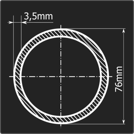 Труба электросварная 76*3,5 ст.3сп Феррум 12м Стык ГОСТ 10705-80