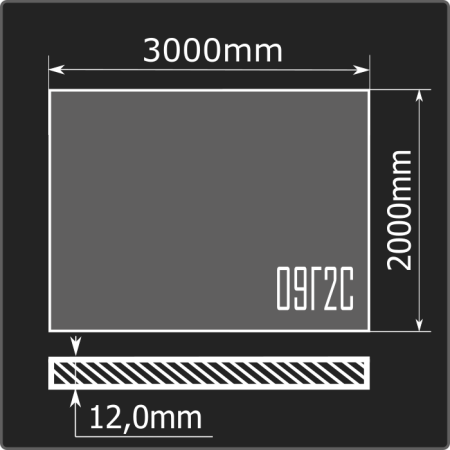 Лист горячекатаный 12*2000*3000 09Г2С Феррум ГОСТ 19281-2014