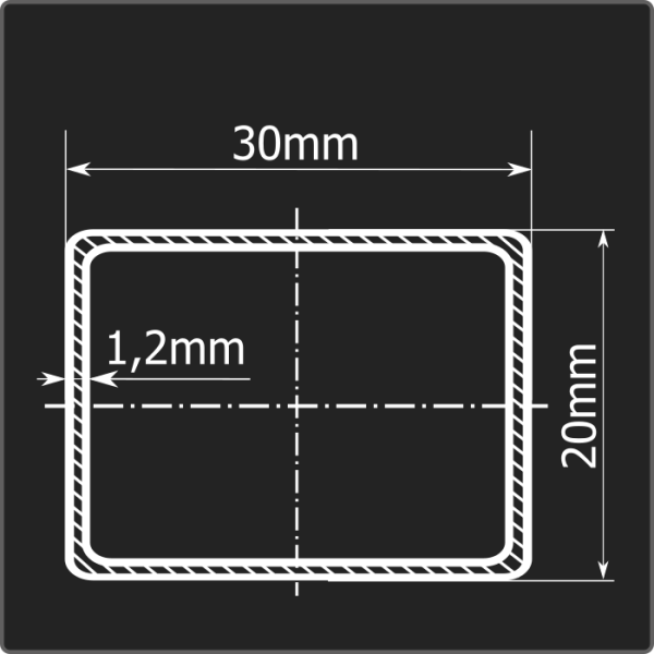 Труба проф. 30*20*1,2 ст.08пс Феррум 6м ГОСТ 13663-86