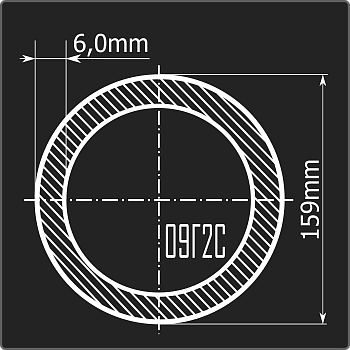 Труба электросварная 159*6,0 09Г2С Феррум 12м Стык ГОСТ 10705-80